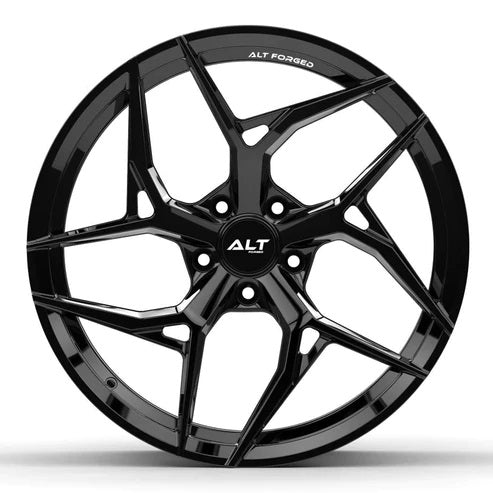 ALT12 Forged Directional Wheel for C6 Corvette - Gloss Black (front view)