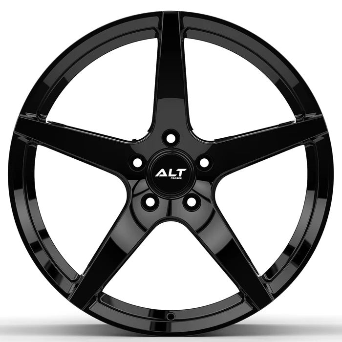 ALT25 Forged Wheel for C6 Corvette – Gloss Black (front view)