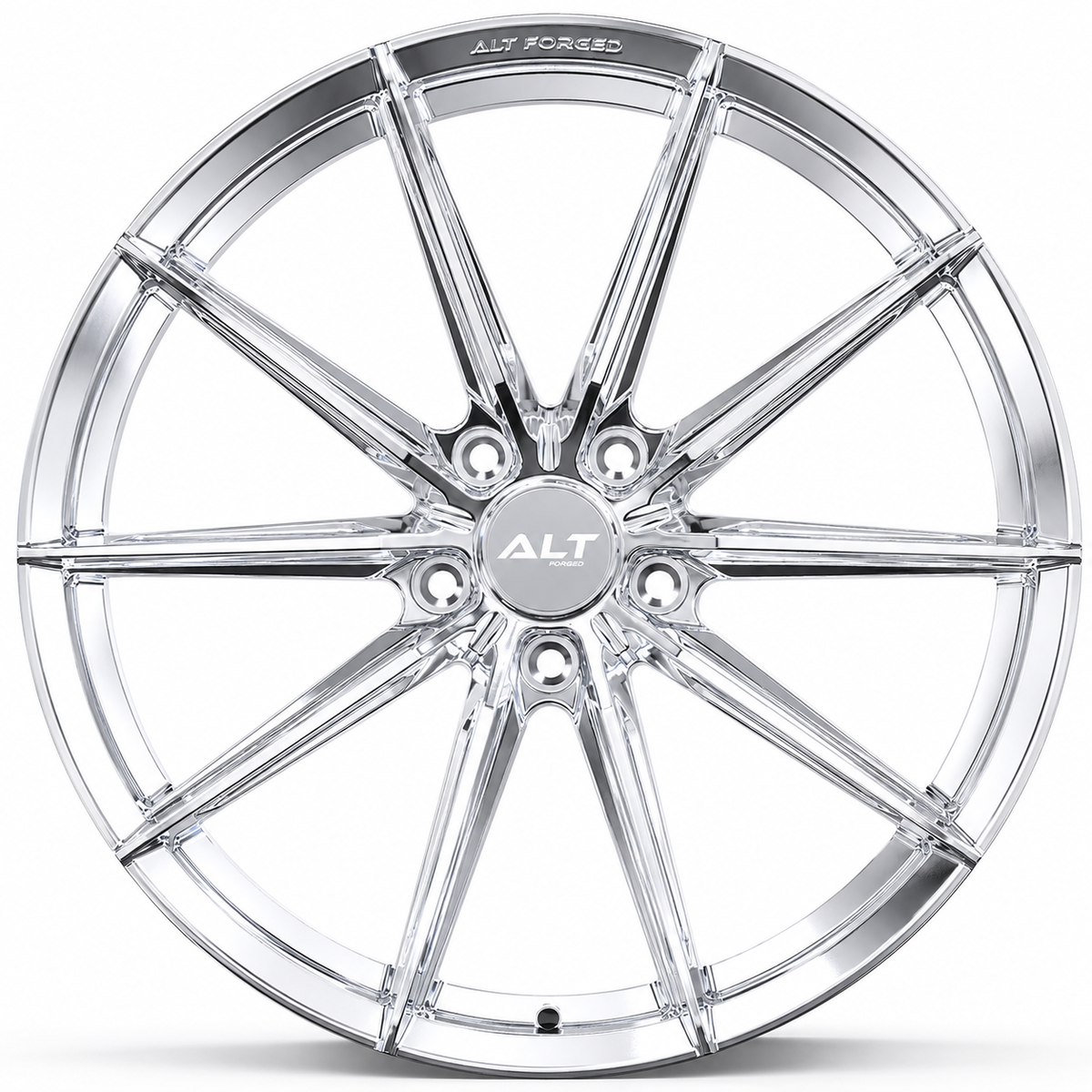 ALT6 Forged Wheel for C7 Corvette – Chrome (front view)