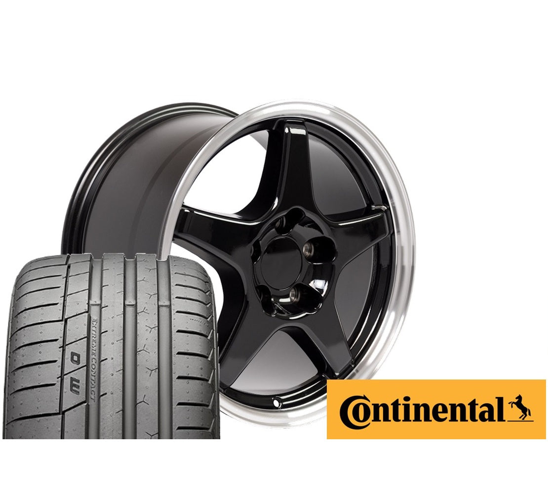 C4 Corvette ZR1 Replica Wheel/Tire Combo - Black (Set)