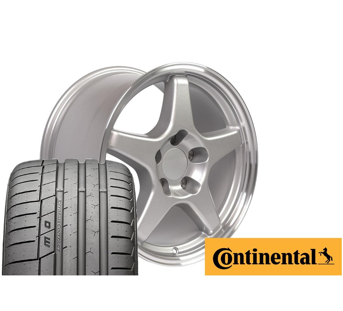 C4 Corvette ZR1 Replica Wheel/Tire Combo - Silver (Set)
