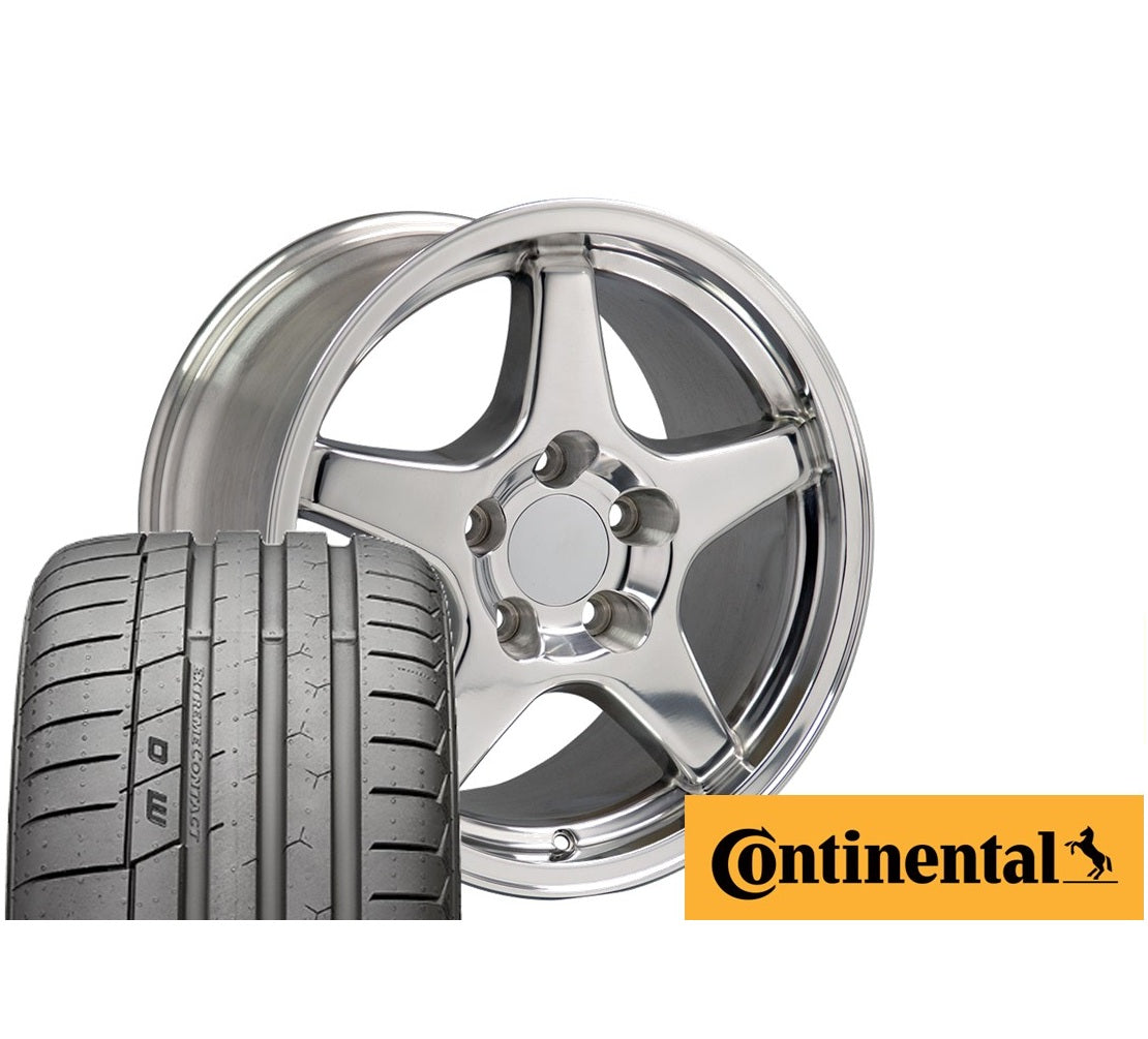 C4 ZR1 Corvette Replica Wheel & Tire Package - Chrome
