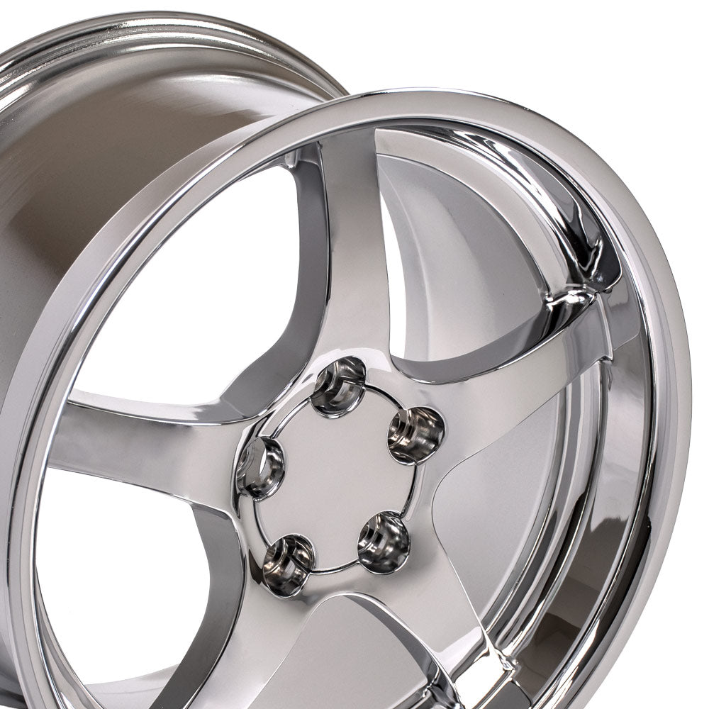 C5 Corvette 5-Spoke Deep Dish Wheel - Chrome (Dish)