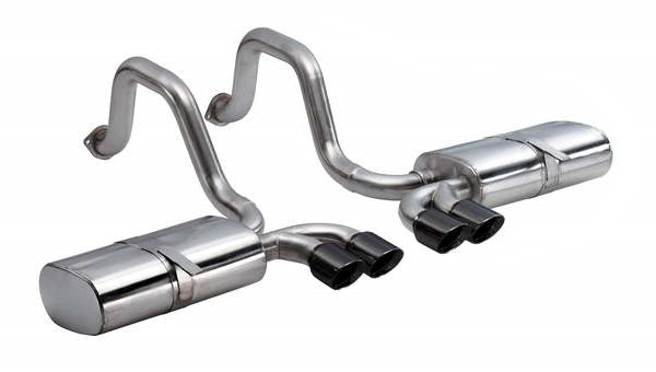 C5 Corvette 2.5 in. Axle-Back Exhaust w/ Twin 3.5 in. Tigershark Black Tips, Sport Sound | 1997-2004 - Corsa Performance