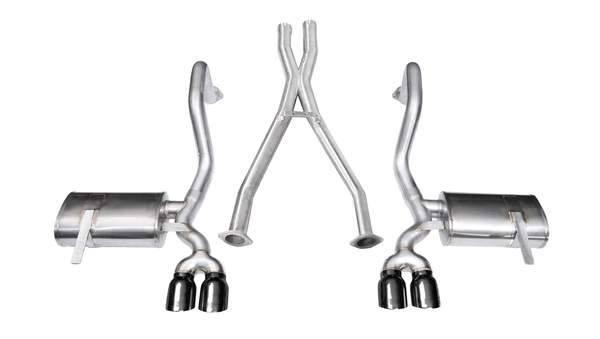 C5 Corvette 2.5 in. Cat-Back Exhaust w/ X-Pipe; Twin 4.0 in. Black Tips, Xtreme Sound | 1997-2004 - Corsa Performance