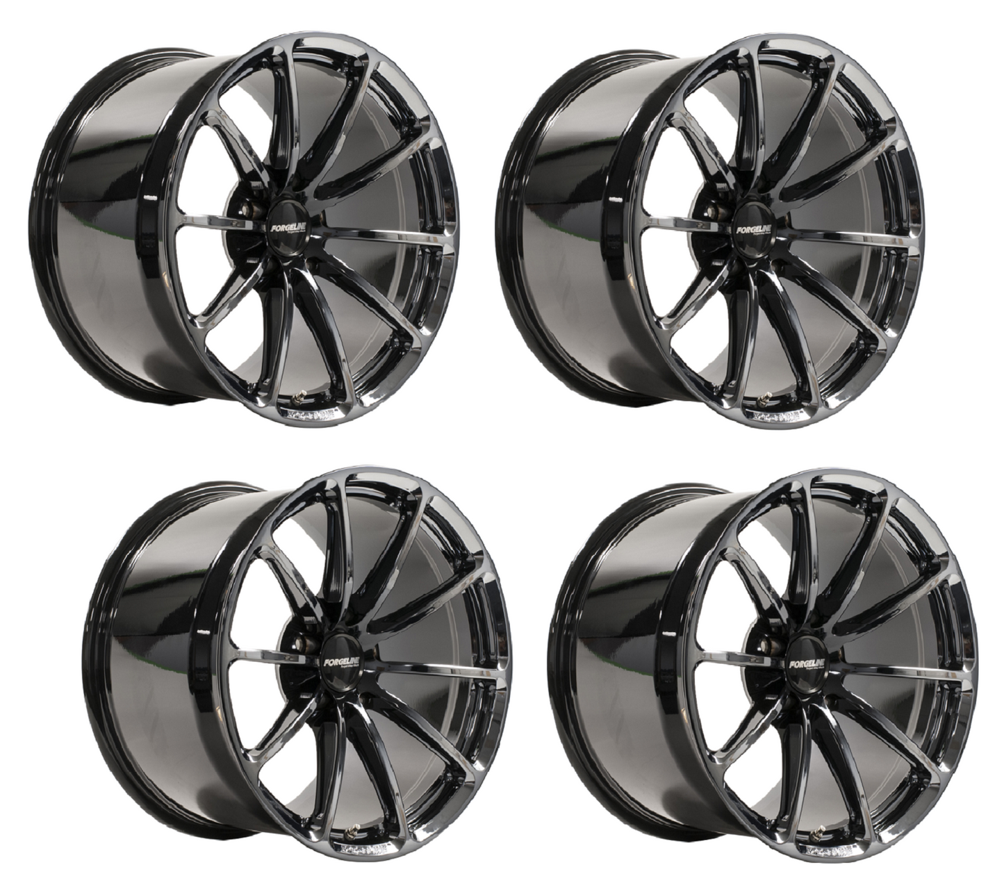 C5 Corvette Forgeline GT1 Wheels - Black Chrome (Set)