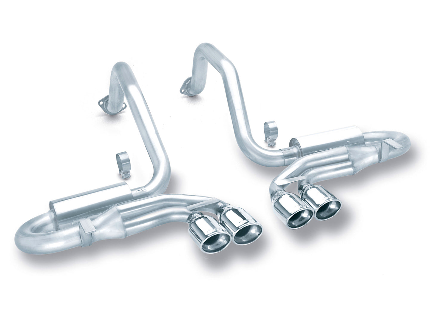 C5 Corvette LS1/LS6 Exhaust System: Borla Cat-Back w/ Dual Split 3.5" Polished Angle Cut Tips - S-Type Sound Level