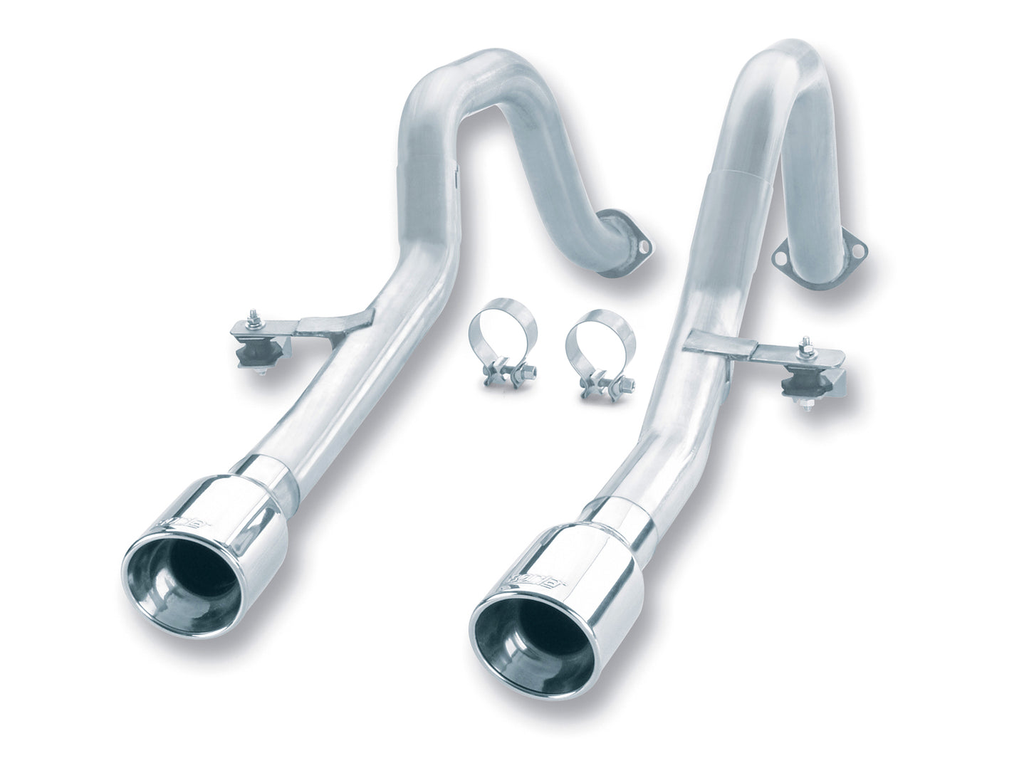 C5 Corvette LS1/LS6 Exhaust System: Borla Cat-Back w/ Single Split 4.0" Polished Angle Cut Tips - Straight Pipes