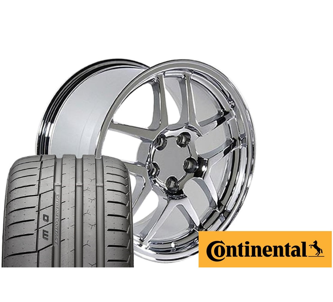 C5 Corvette Z06 Replica Wheel/Tire Combo - Chrome (Set)