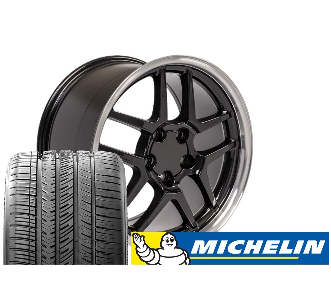 C5 Z06 Corvette Wheel & Tire Package – Gloss Black for C4 (1988-1996)