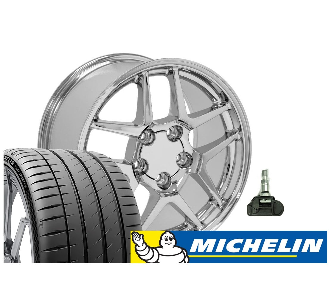 C5 Z06 Corvette Replica Wheel & Michelin Tire Package – Chrome