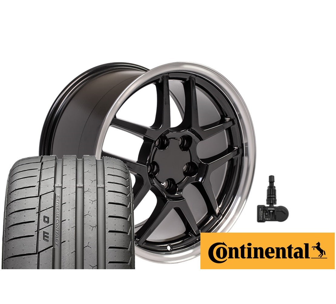 C5 Z06 Corvette Replica Wheel and Tire Package - Gloss Black