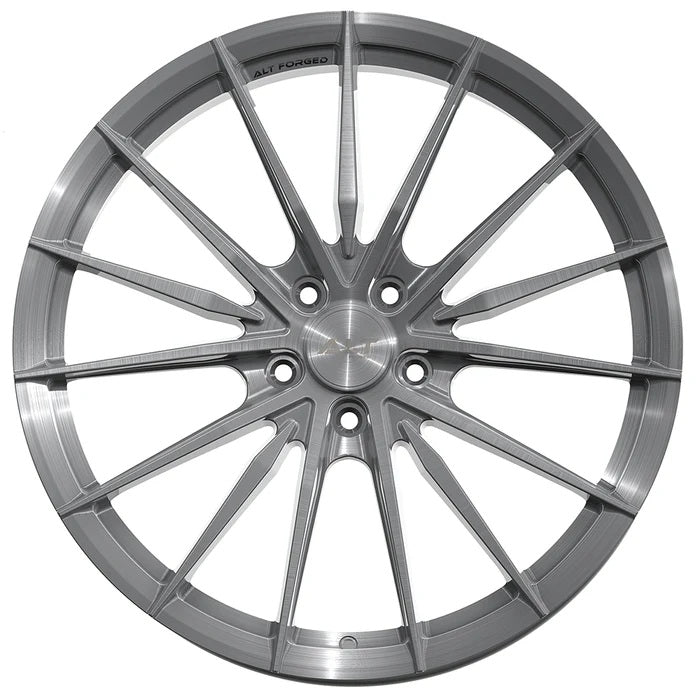 C6-C7 Corvette Wheels: ALT8 FORGED - Brushed Titanium (front view)