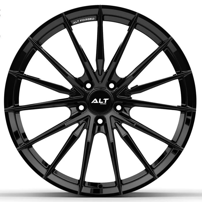 C6-C7 Corvette Wheels: ALT8 FORGED - Gloss Black (front view)