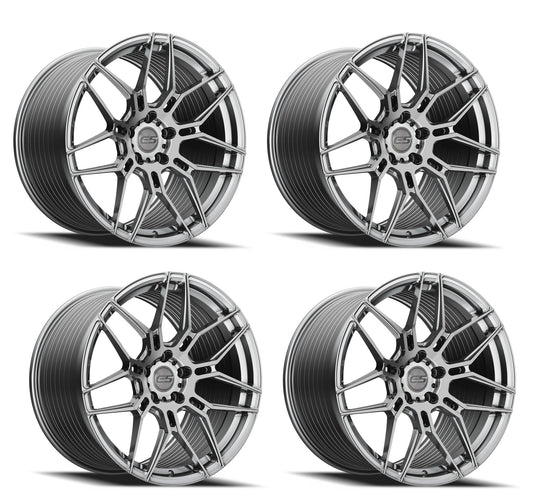 C6-C7 Corvette Wheels: E5 Speedway - Brushed Titanium (Set)