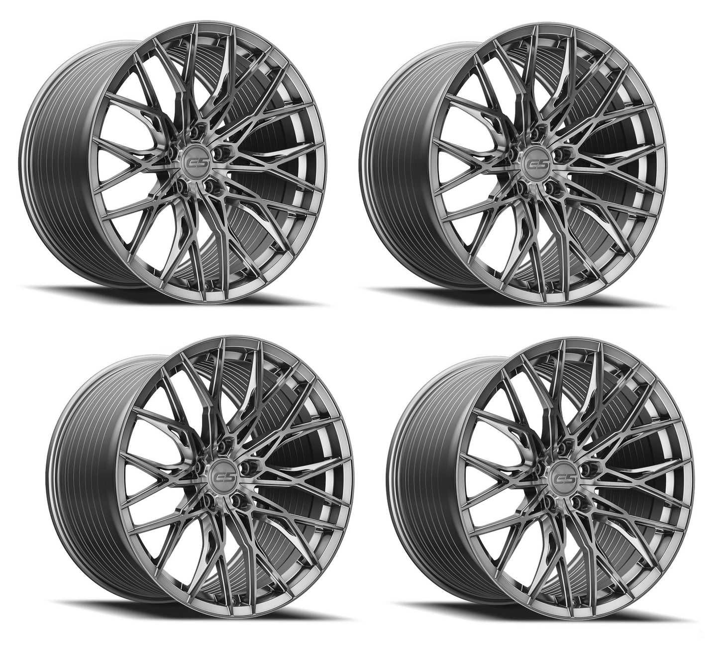 C6-C7 Corvette Wheels: E5 Sebring - Brushed Titanium (Set)