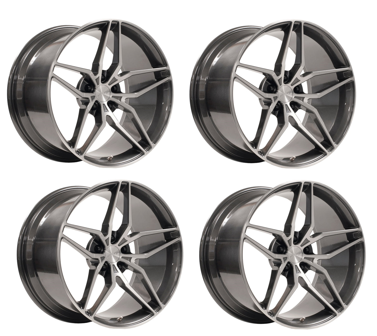 C6-C7 Corvette Wheels: Forgeline EX1 - Graphite w/ Brushed face (Set)
