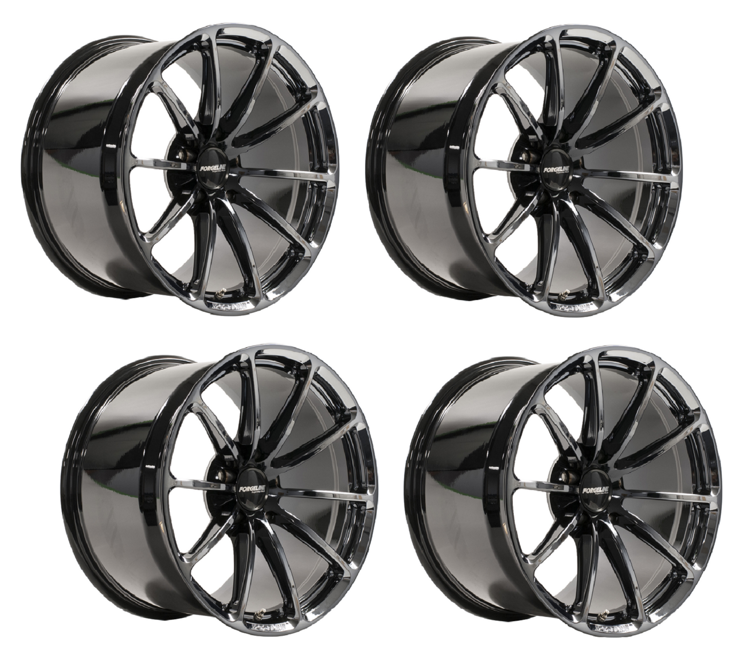 C6-C7 Corvette Forgeline GT1 Wheels - Black Chrome (Set)