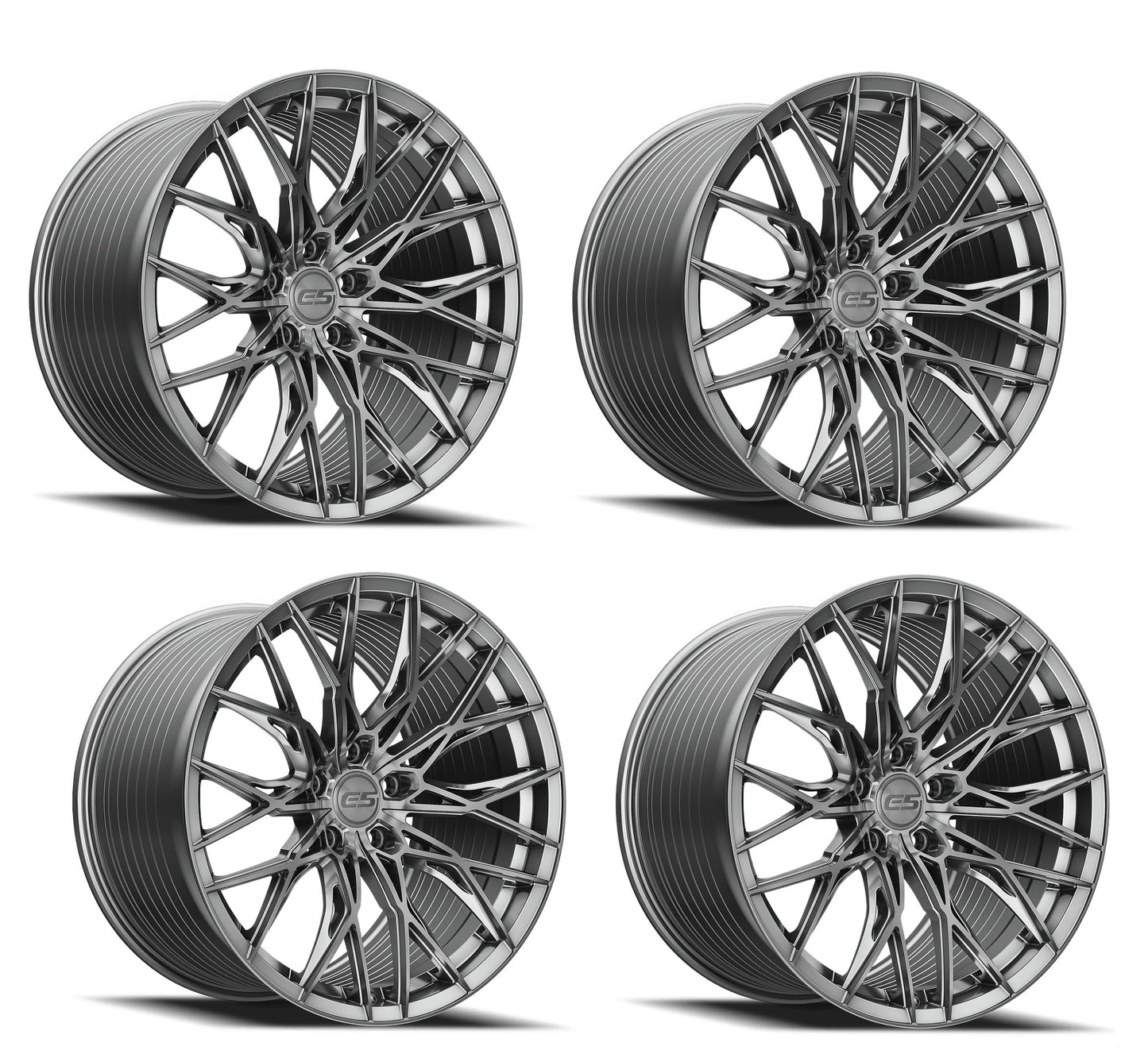 C6-C7 Corvette E5 Sebring Wheels - Brushed Titanium (Set)
