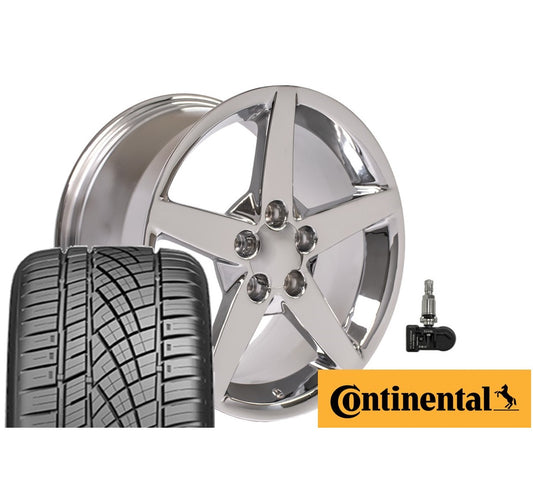 C6 Corvette 5-Spoke Replica Wheel/Tire Combo - Chrome