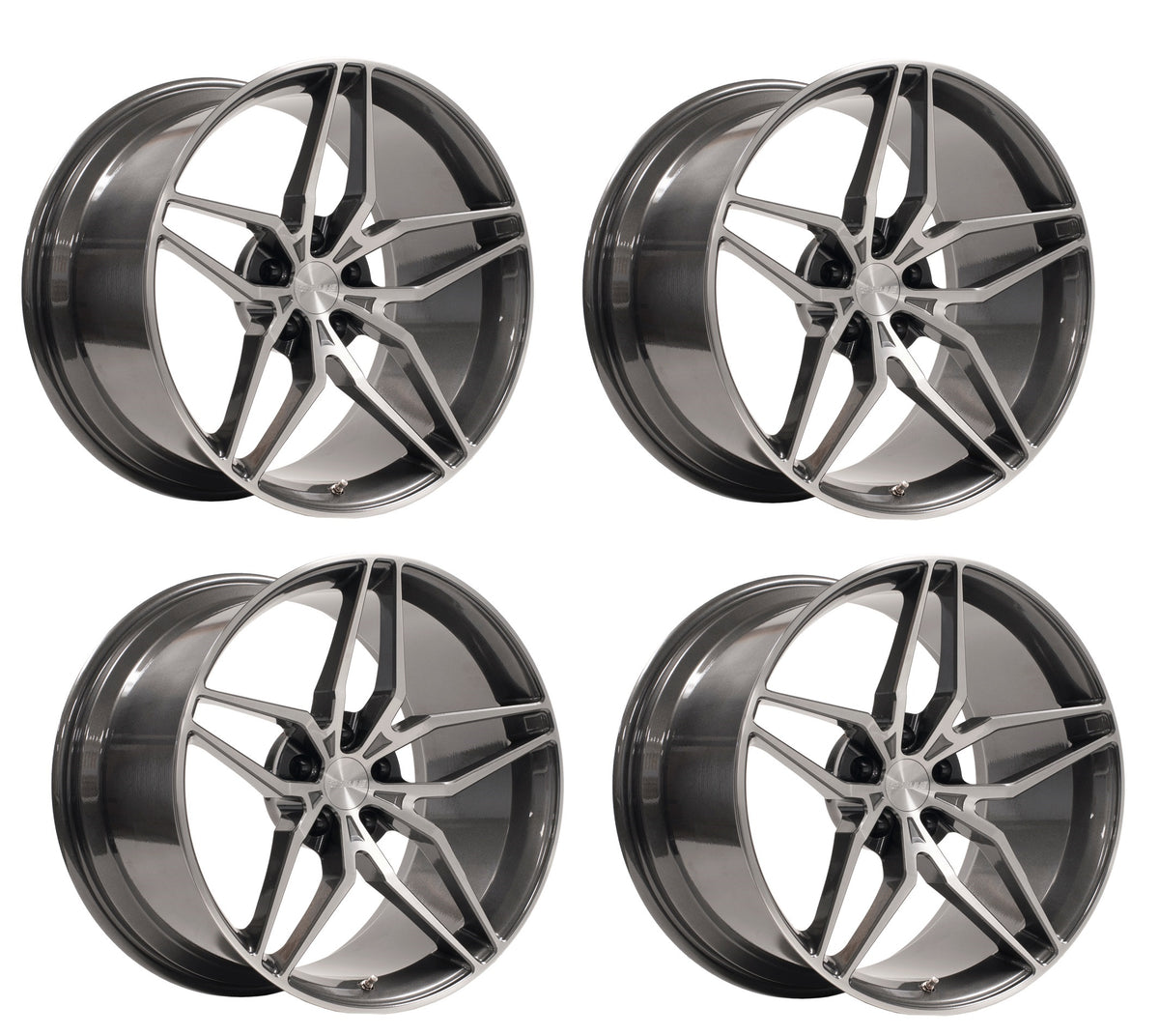 C6 Corvette Forged Wheels - Forgeline EX1 Graphite w/ Brushed Face | Set of 4