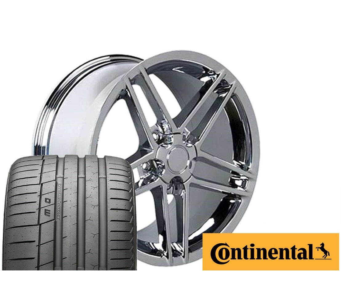 C6 Corvette Z06 Replica Wheel & Tire Combo Package - Chrome (C4)