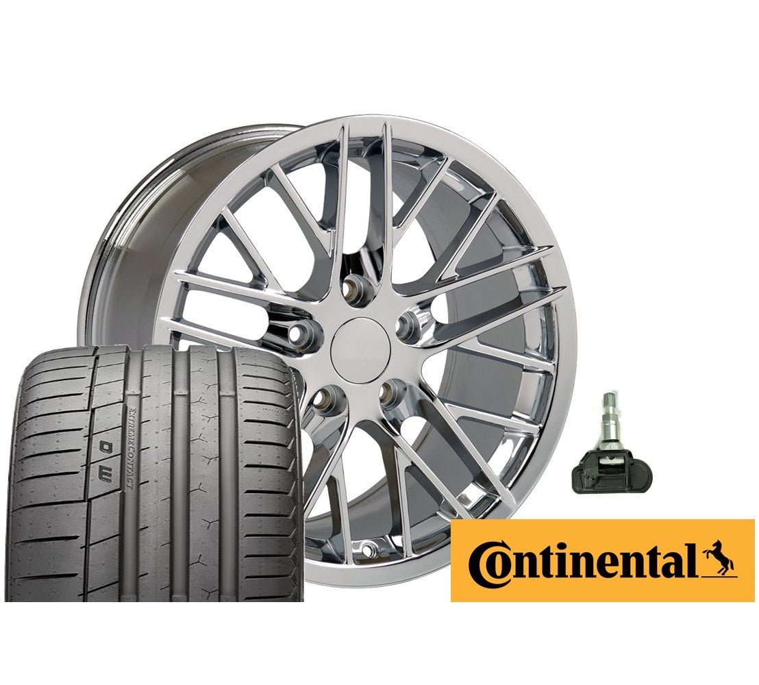 C6 Corvette ZR1 Replica Wheel & Tire Combo Package - Chrome (C5)