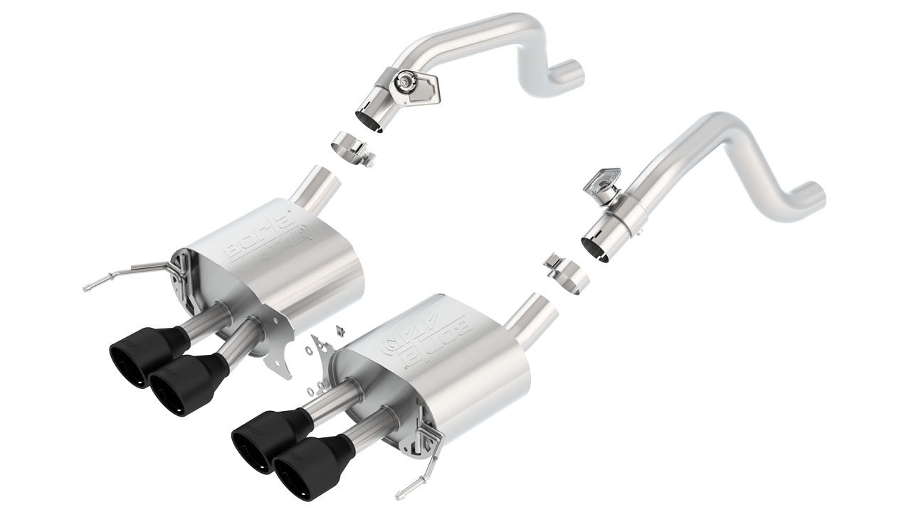 C7 Corvette Exhaust System: Borla Axle-Back AFM w/ Quad 4.25" Ceramic Black Tips - ATAK® Sound Level