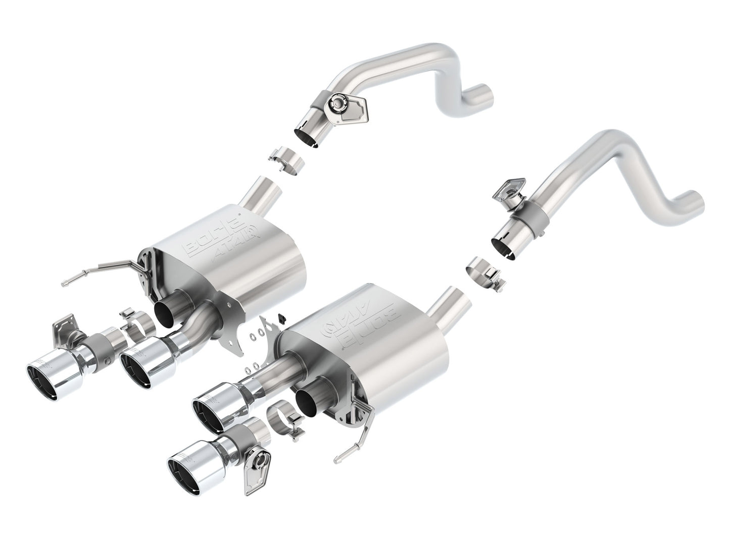 C7 Corvette Exhaust System: Borla Axle-Back AFM/NPP w/ Quad 4.25" Polished Tips - ATAK® Sound Level