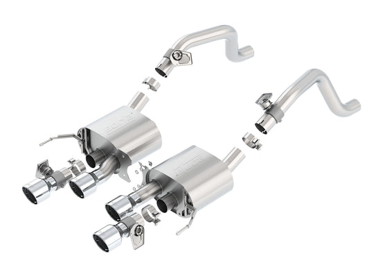 C7 Corvette Exhaust System: Borla Axle-Back AFM/NPP w/ Quad 4.25" Polished Tips - S-TYPE Sound Level