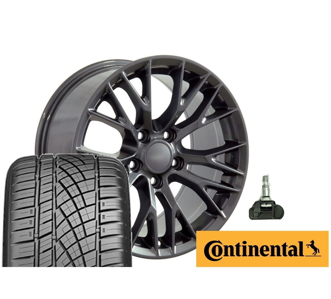 Corvette Wheels: C7 Z06 Gloss Gunmetal Wheel & Tire Package for C4