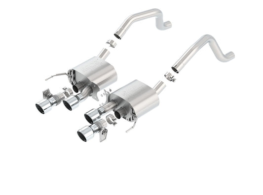 C7 Corvette Z06/GS Exhaust System: Borla Axle-Back w/o NPP/AFM w/ Quad 4.25" Polished Angle Cut Tips - S-TYPE Sound Level