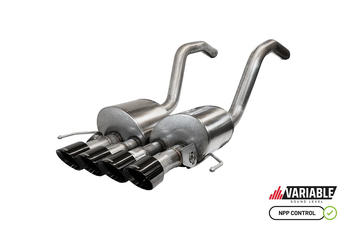 C7 Corvette Exhaust System: 2.75 in. Axle-Back NPP w/ Quad 4.5 in. Black Tips | 2015-2019 Z06, GS, ZR1 - Corsa Performance