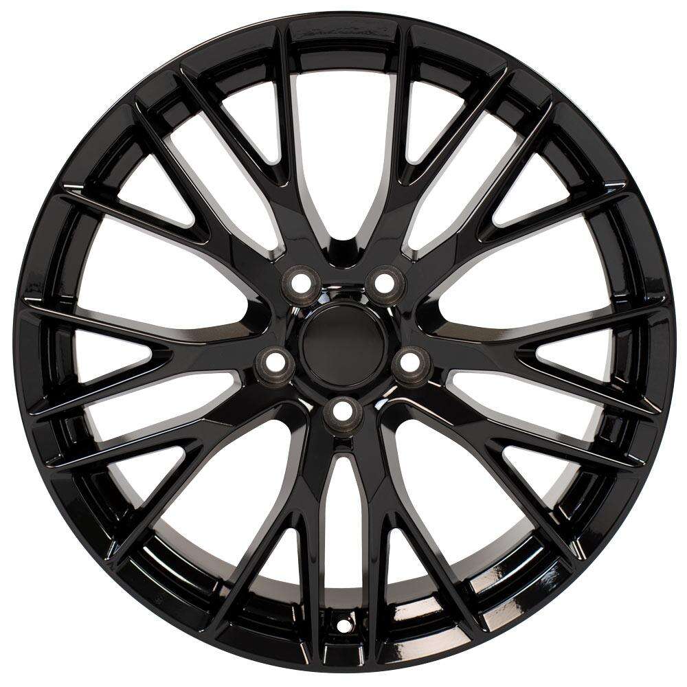 C7 Z06 Corvette Replica Wheel – Gloss Black (front view)