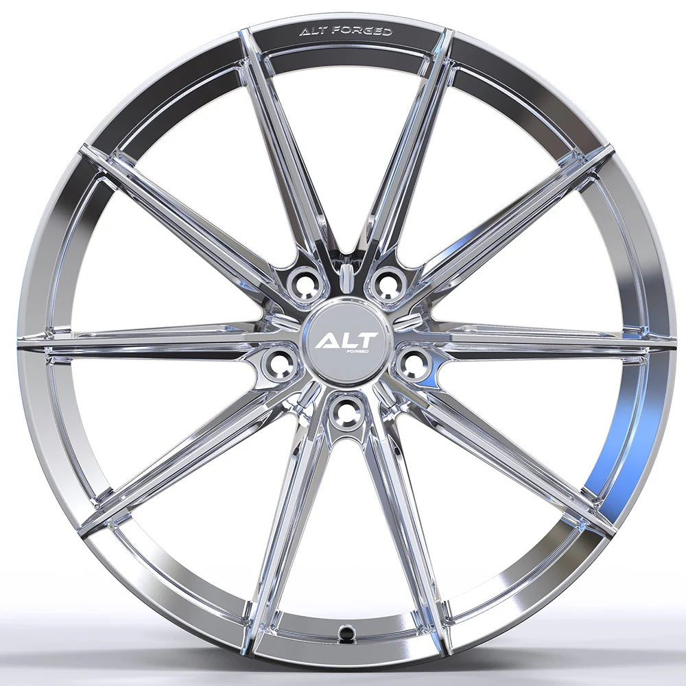 C8 Corvette Wheels: ALT6 FORGED - Chrome (front view)