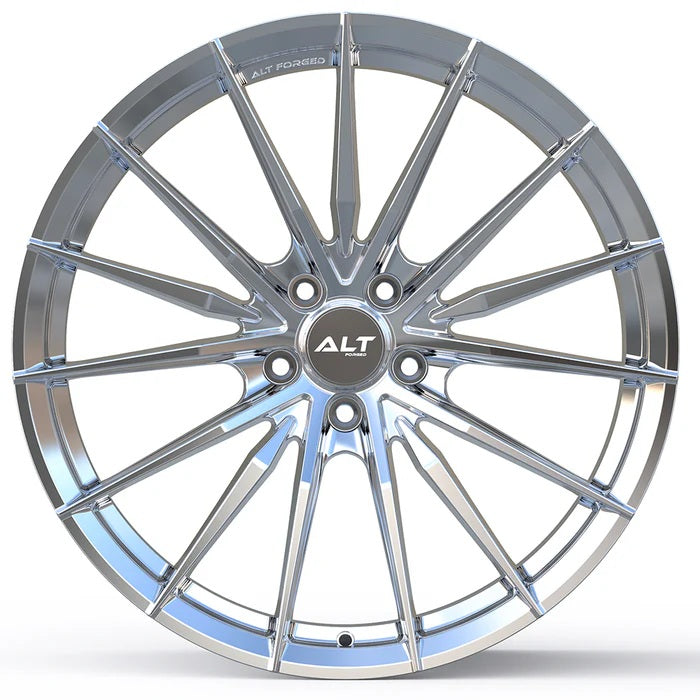 C8 Corvette Wheels: ALT8 FORGED - Chrome (front view)