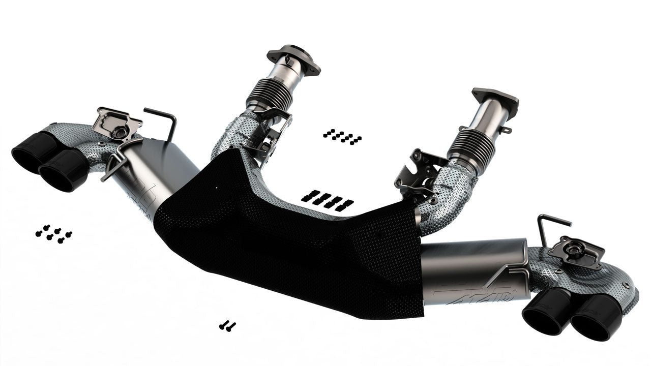 C8 Corvette Borla Exhaust: ATAK® 3" Cat-Back AFM/NPP w/ Quad 4" Black Chrome Tips