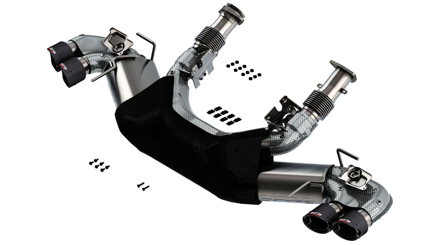 C8 Corvette Exhaust System: Borla Cat-Back AFM/NPP w/ Quad 4" Carbon Fiber Tips - S-Type Sound Level 