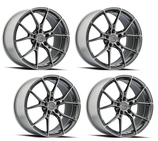 C8 Corvette Wheels: E5 Daytona - Brushed Titanium (Set)