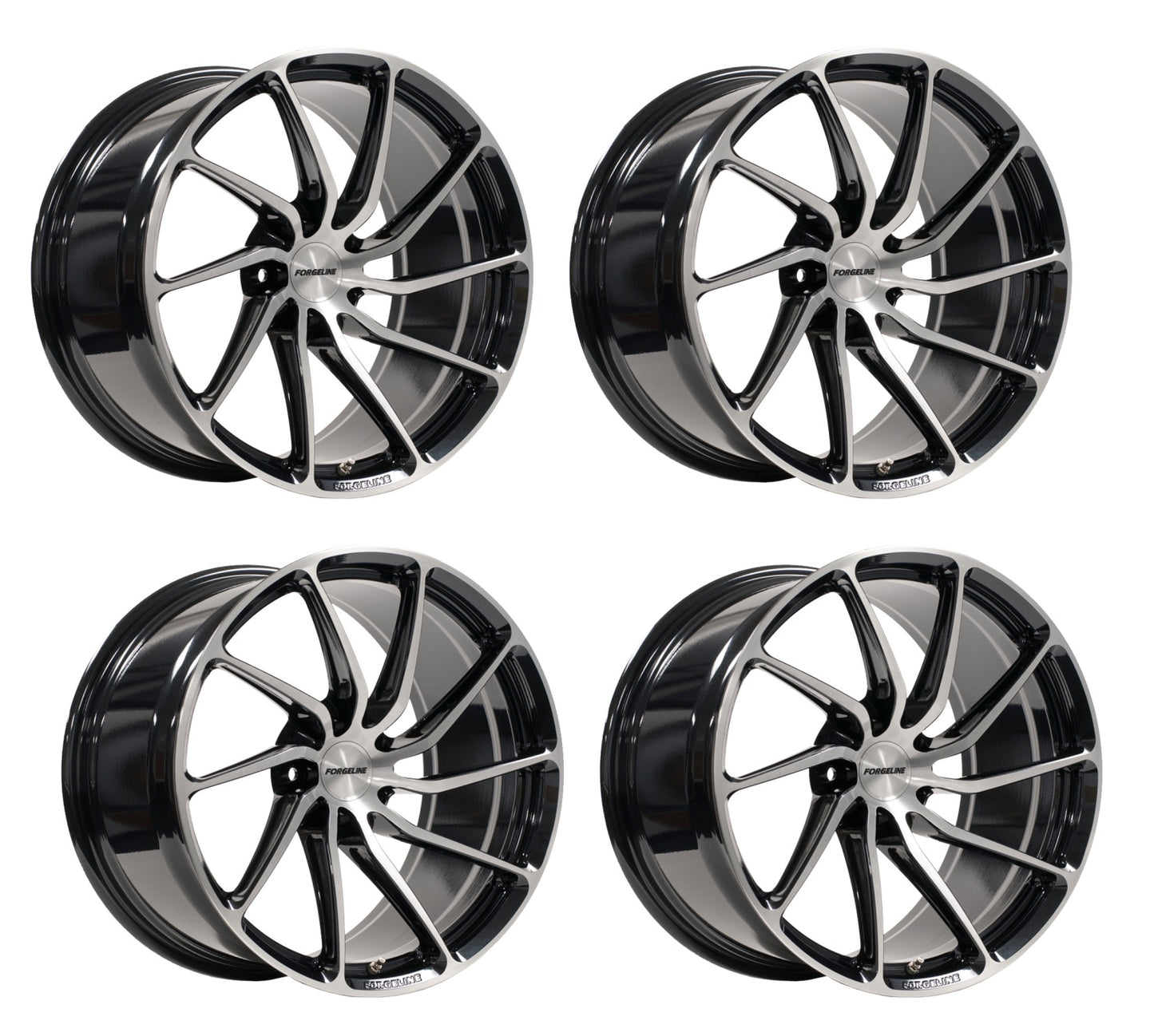 C8 Corvette Forgeline DR1 Wheels - Black w/ Machine Face (Set)