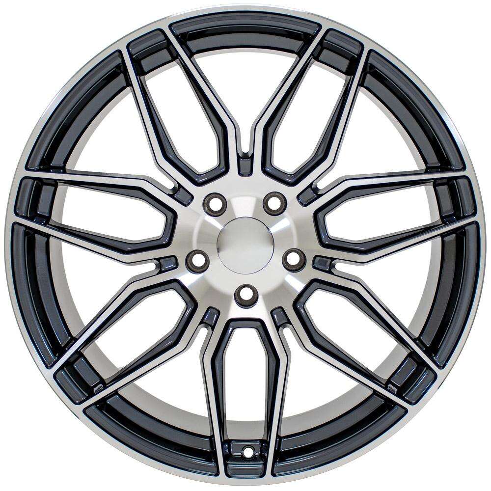 C8 Corvette Spider Replica Wheel - Gunmetal w/ Machine Face (face)