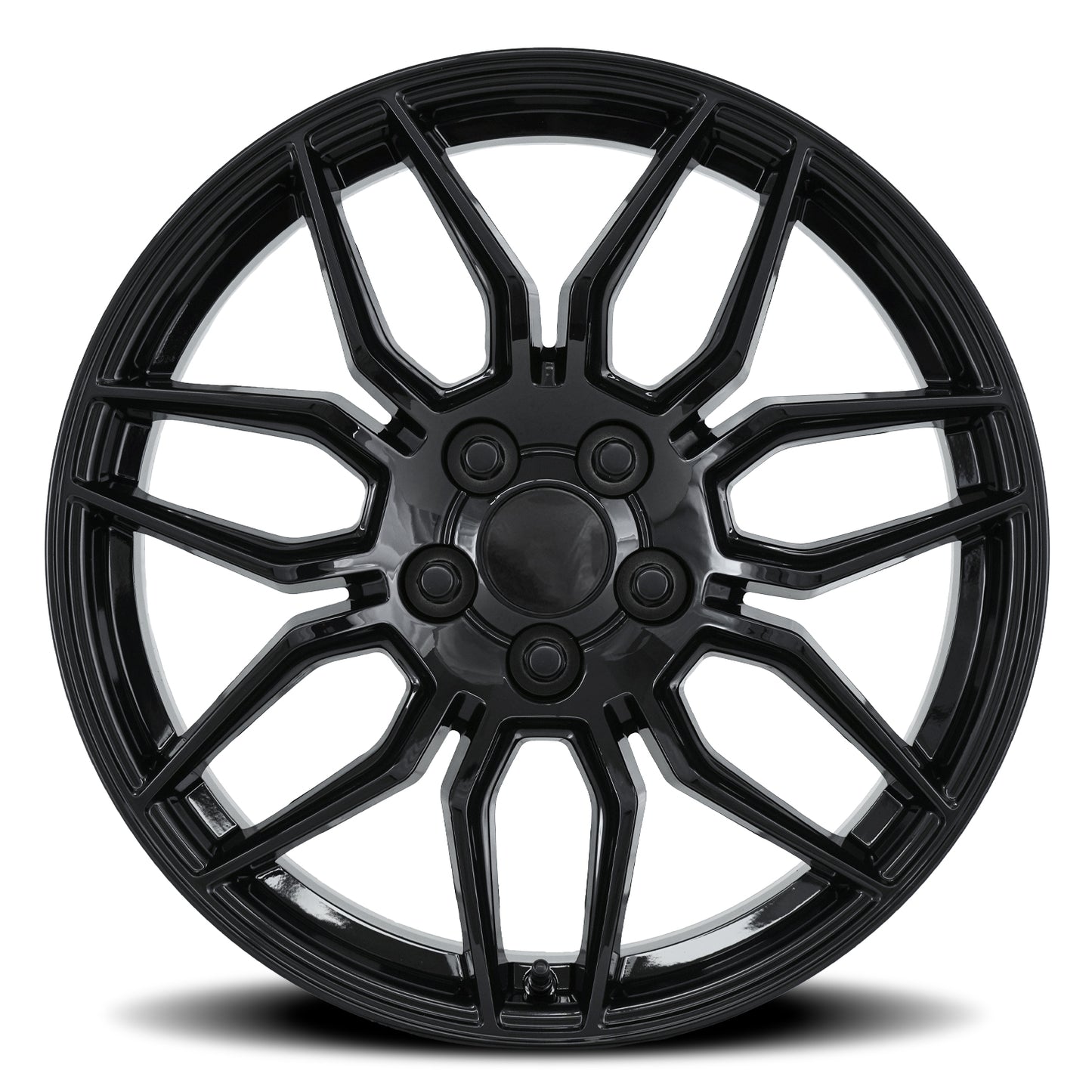 C8 Corvette Z06 Spider Replica Wheels - Gloss Black (front)
