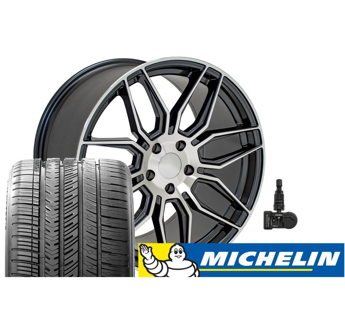 C8 Corvette Z06 Spider Replica Wheel/Tire Combo - Machine Face (Set)