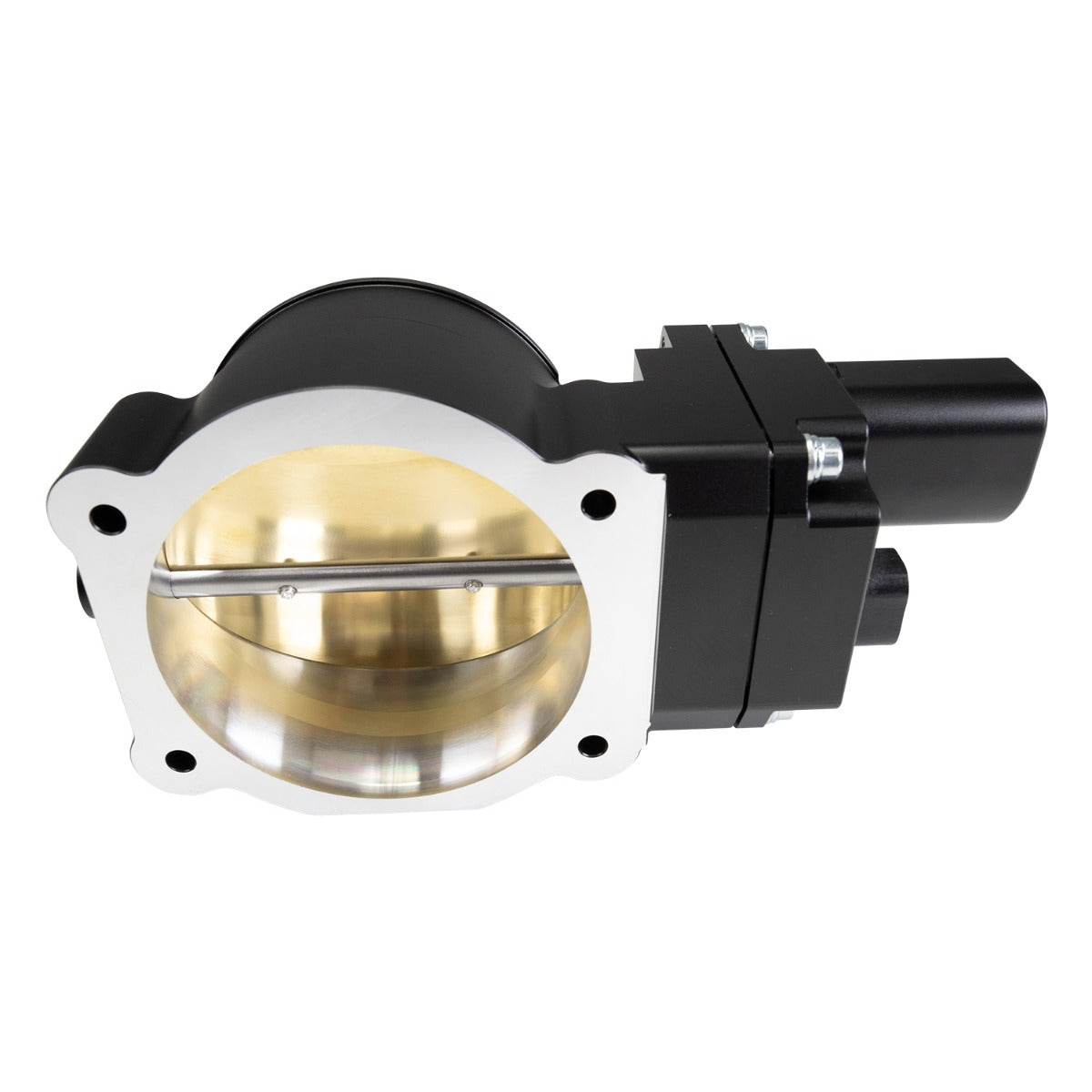 Electronic 102mm throttle body with brass interior and black exterior by FAST