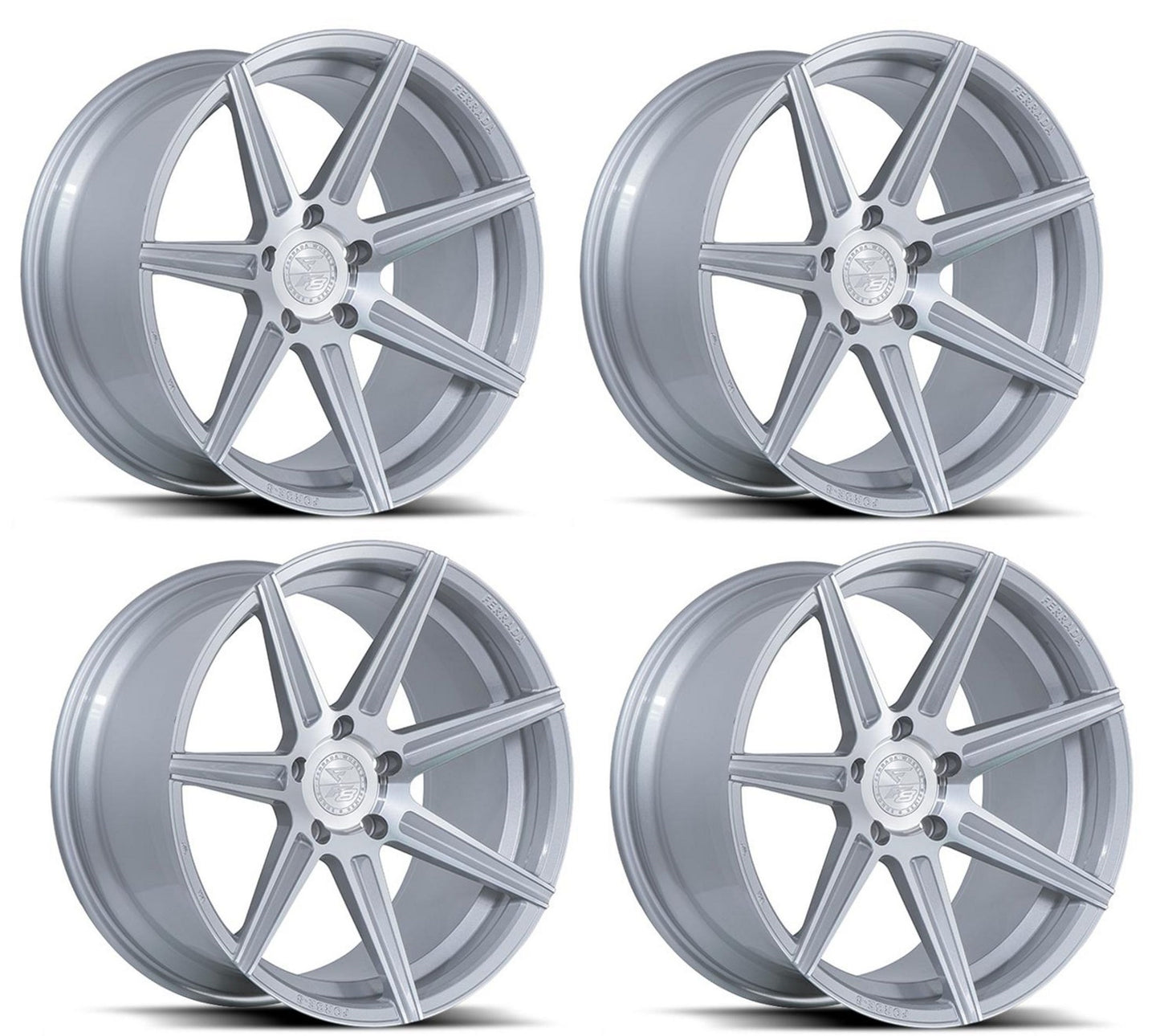 Corvette Wheels: Ferrada Forge-8 FR7 - Machine Silver (Set)