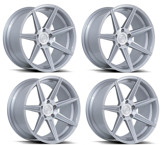 Corvette Wheels: Ferrada Forge-8 FR7 - Machine Silver (Set)