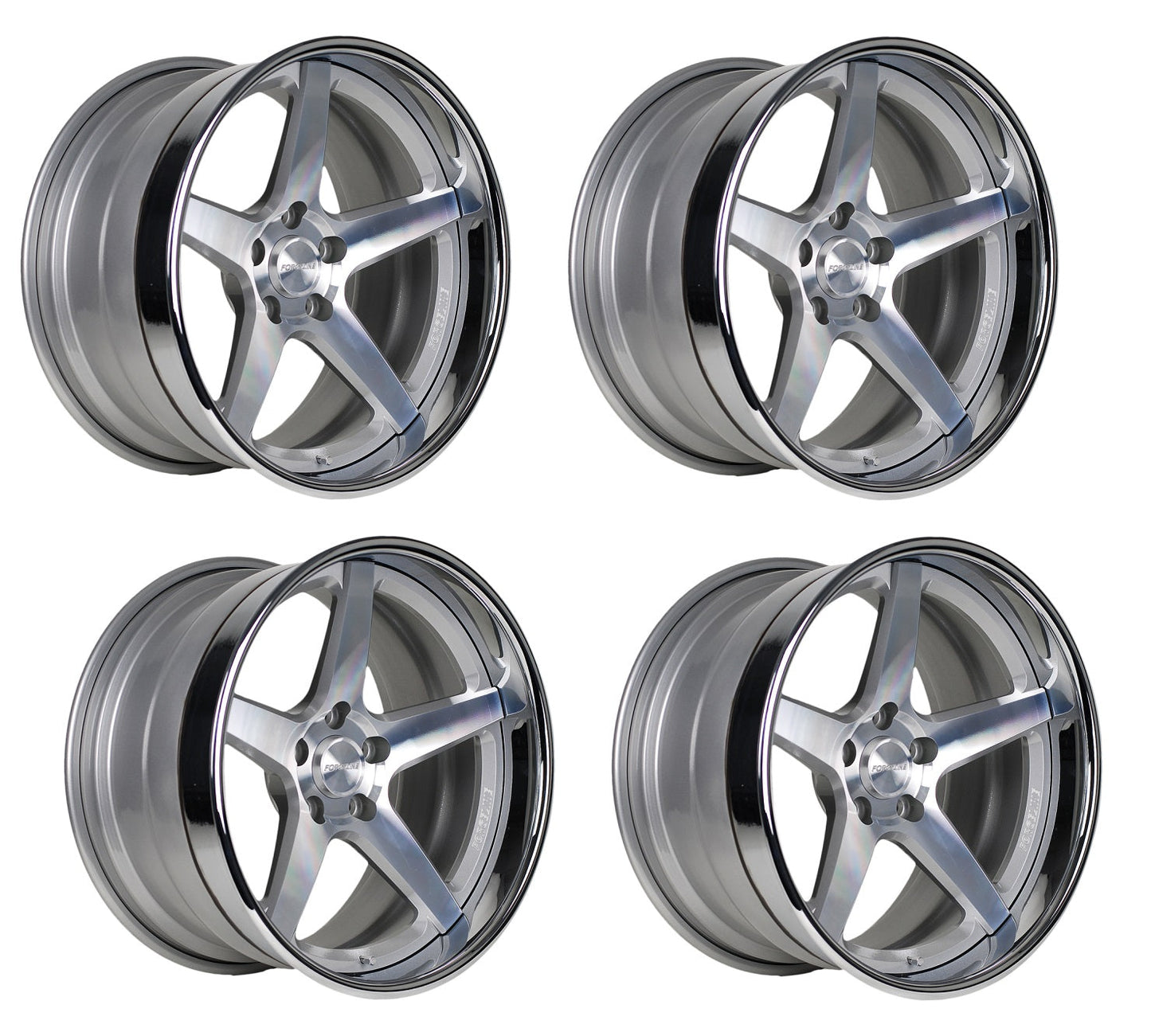 Corvette Forgeline CF3C Wheel - Brushed w/ Polished Lip (Set)