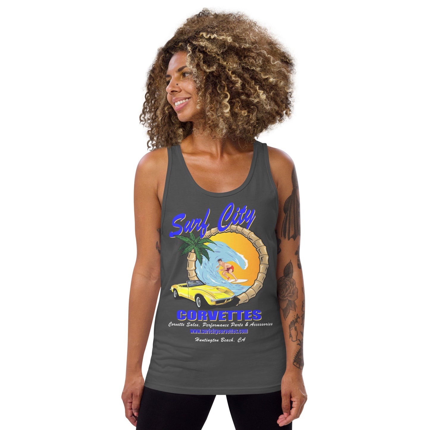 Surf City Corvettes Tank Top - Asphalt Grey