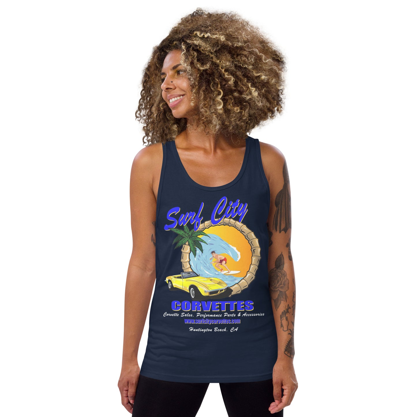 Surf City Corvettes Tank Top - Navy