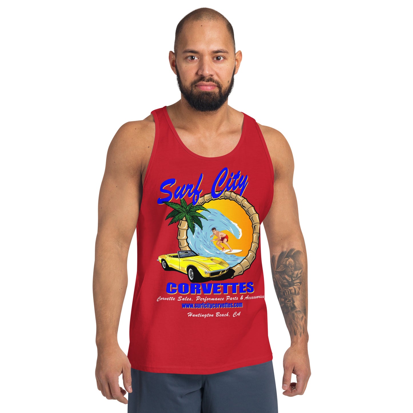 Surf City Corvettes Tank Top - Red